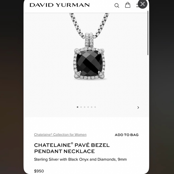 ❤️ David Yurman Chatelaine Pave Bezel Pendant Necklace - Picture 9 of 9